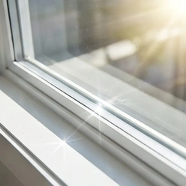 detail of sparkling clean window edge
