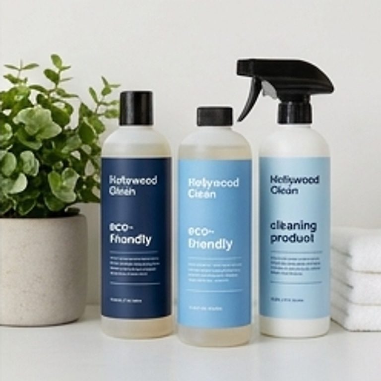 close-up of eco-friendly cleaning products