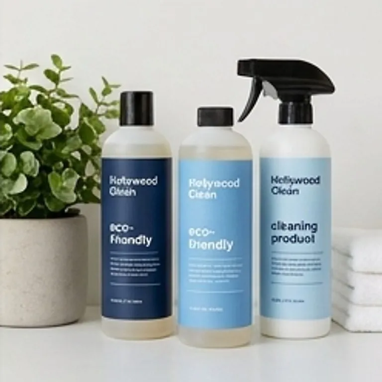close-up of eco-friendly cleaning products